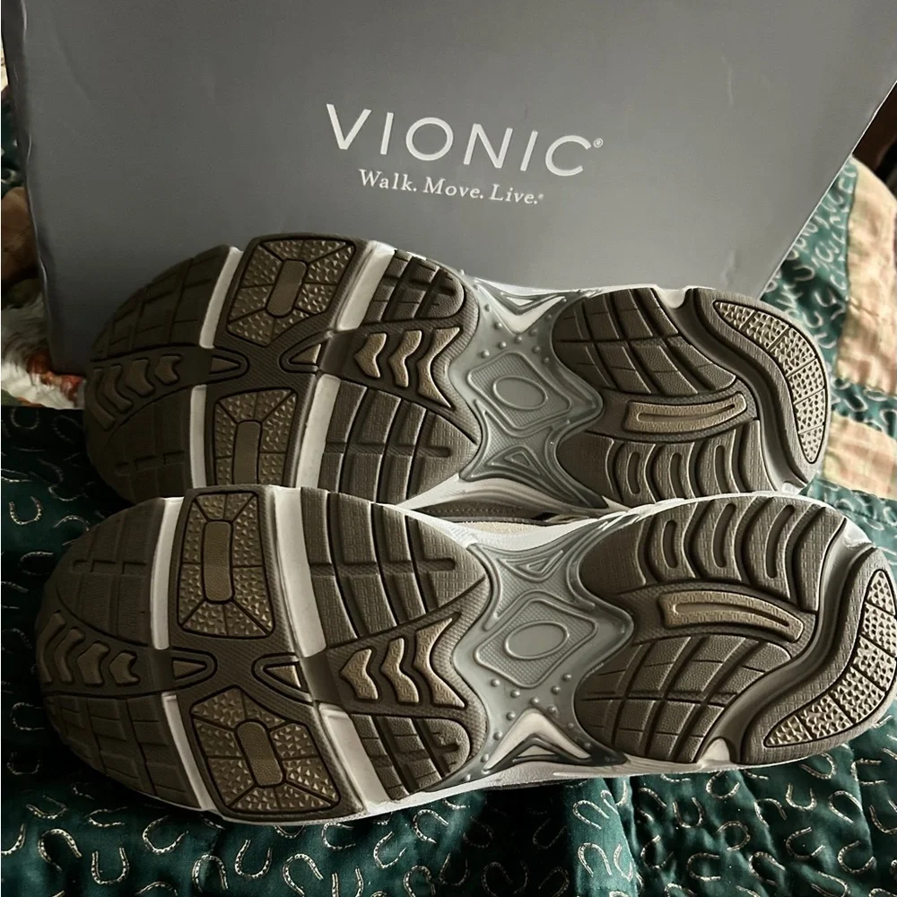 Vionic Beige Sneakers with Straps. Sz 10 - Picture 3 of 4